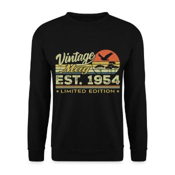 Geburtstag Mai 1954, geboren im Mai 1954 - Mai 1954 - Unisex Pullover - Schwarz - Vorne - Alina (178cm) & Michal (187cm)