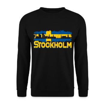 Stockholm Skyline - Unisex Sweatshirt - black - Front - Alina (178cm) & Michal (187cm)