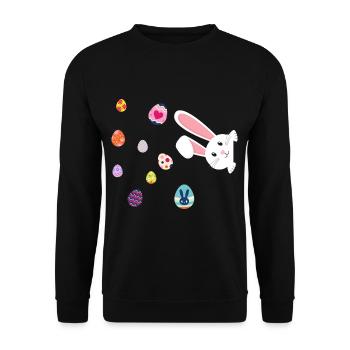 Easter with Easter Eggs - Unisex Sweatshirt - black - Front - Alina (178cm) & Michal (187cm)
