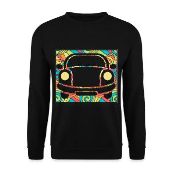 Vintage Car Hippie Vintage Artwork - Unisex Sweatshirt - black - Front - Alina (178cm) & Michal (187cm)