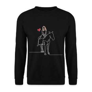 Horse Woman - Unisex Pullover - Schwarz - Vorne - Alina (178cm) & Michal (187cm)