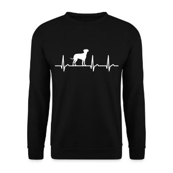 Retreiver Herzkurve - Puls Hund Hundefan Haustier - Unisex Pullover - Schwarz - Vorne - Alina (178cm) & Michal (187cm)