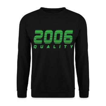 2006 quality | Farbe änderbar - Unisex Pullover - Schwarz - Vorne - Alina (178cm) & Michal (187cm)
