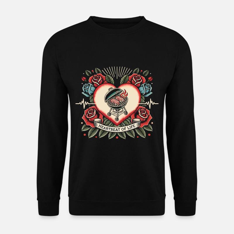 Herzschlag Grill - Unisex Pullover - Schwarz