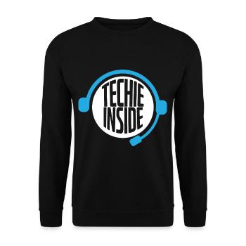 Techie Inside Tech Support Headset - Unisex Sweatshirt - black - Front - Alina (178cm) & Michal (187cm)