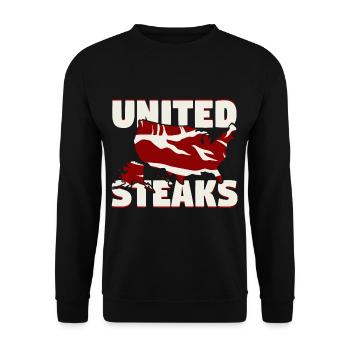 United Stakes United States Steak Humor - Unisex Sweatshirt - black - Front - Alina (178cm) & Michal (187cm)