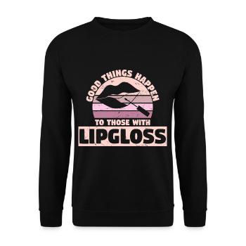 I Can Take On The World But First Lipstick - Unisex Sweatshirt - black - Front - Alina (178cm) & Michal (187cm)