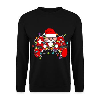 Christmas Gaming Controller - Unisex Pullover - Schwarz - Vorne - Alina (178cm) & Michal (187cm)