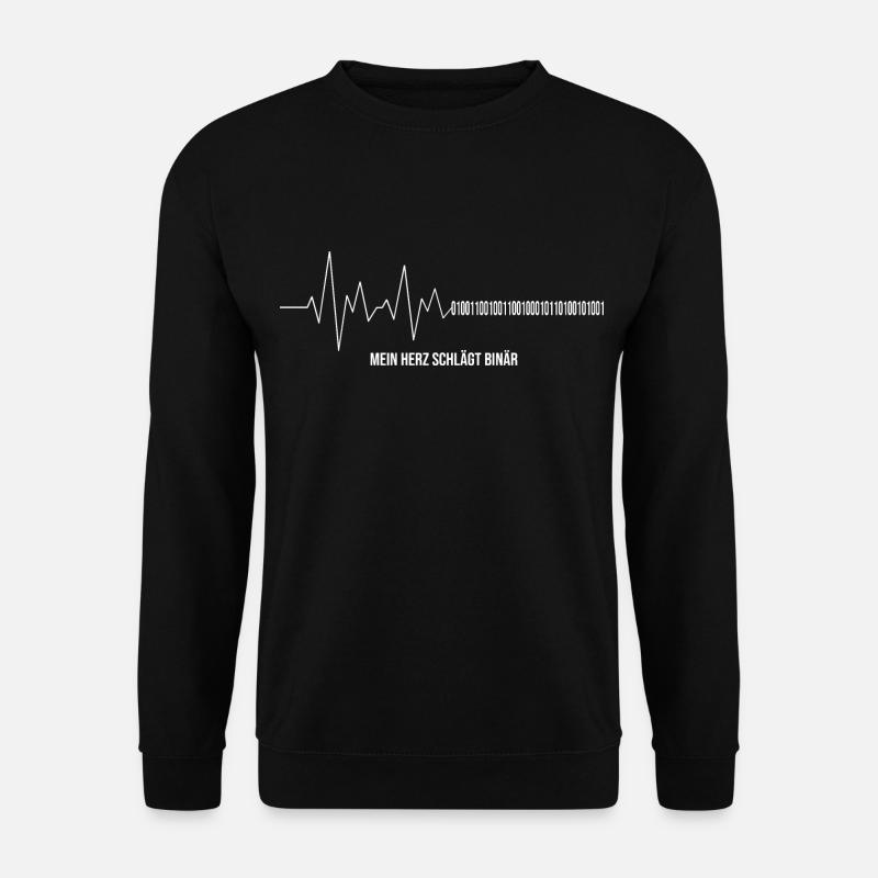 Informatiker Herzschlag Binärcode Programmierer - Unisex Pullover - Schwarz
