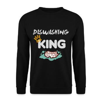 Lave-vaisselle homme lave-vaisselle roi drôle Wa - Sweat-shirt Unisexe - noir - Devant - Alina (178cm) & Michal (187cm)