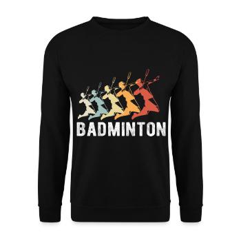 Badminton Design - Badminton Badminton Gift - Unisex Sweatshirt - black - Front - Alina (178cm) & Michal (187cm)