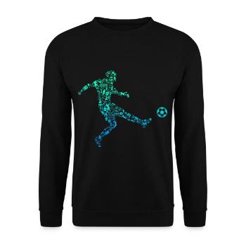 Soccer Calligram Soccer Ball Football Lover - Unisex Pullover - Schwarz - Vorne - Alina (178cm) & Michal (187cm)