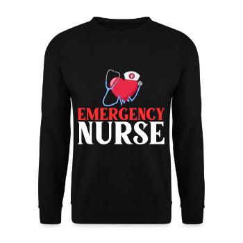 Emergency Department Emergency Nurse First Aid - Unisex Sweatshirt - black - Front - Alina (178cm) & Michal (187cm)