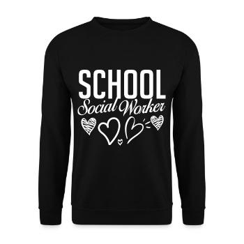 Milieu scolaire Travail social École Bureau du travail social Social - Sweat-shirt Unisexe - noir - Devant - Alina (178cm) & Michal (187cm)