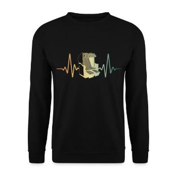 Heartbeat beach chair | North Sea Vibes - Unisex Sweatshirt - black - Front - Alina (178cm) & Michal (187cm)