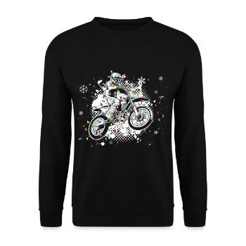 Christmas Motocross - Unisex Pullover - Schwarz - Vorne - Alina (178cm) & Michal (187cm)
