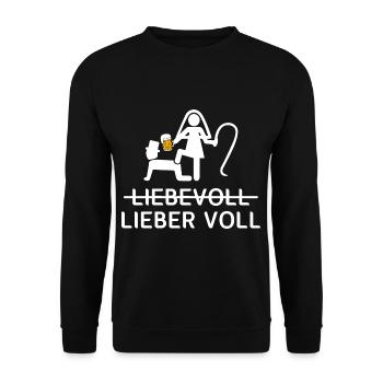 Liebevoll Lieber Voll Gruppen - Unisex Pullover - Schwarz - Vorne - Alina (178cm) & Michal (187cm)