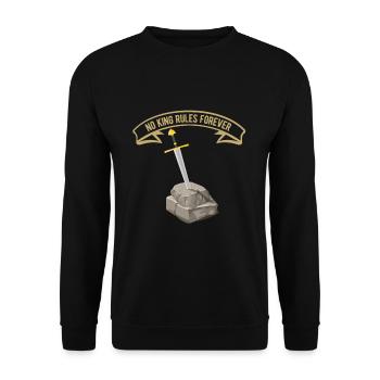 Kein König Regiert Für Immer - Coole Spruch Mythos - Unisex Pullover - Schwarz - Vorne - Alina (178cm) & Michal (187cm)