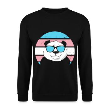 Transgender Panda - Unisex Pullover - Schwarz - Vorne - Alina (178cm) & Michal (187cm)