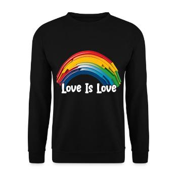 Prideful Skies LGBTQ gay pride Rainbow Love - Unisex Pullover - Schwarz - Vorne - Alina (178cm) & Michal (187cm)