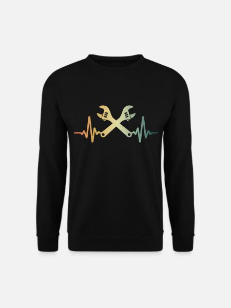 Heartbeat Mechanic Tool ECG Pulse - Unisex Sweatshirt - black