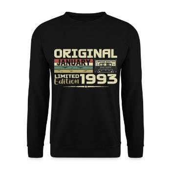 January 1993 | January 1993 Birthday Gift - Unisex Sweatshirt - black - Front - Alina (178cm) & Michal (187cm)