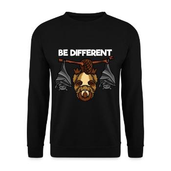 Be Different Biber und Fledermäuse - Unisex Pullover - Schwarz - Vorne - Alina (178cm) & Michal (187cm)