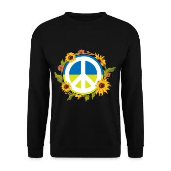 Peace For Ukraine Sunflower - Unisex Pullover - Schwarz - Vorne - Alina (178cm) & Michal (187cm)