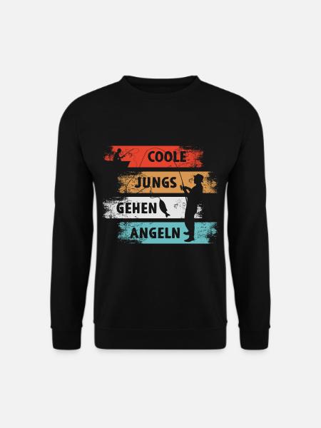 Coole Jungs Gehen Angeln Angler - Unisex Pullover - Schwarz