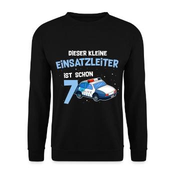 7 Birthday Police 7 Year Old - Unisex Sweatshirt - black - Front - Alina (178cm) & Michal (187cm)