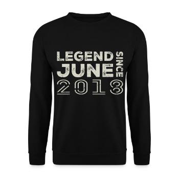 June 2018 Birthday June 2018 June Gift 2018 - Unisex Sweatshirt - black - Front - Alina (178cm) & Michal (187cm)