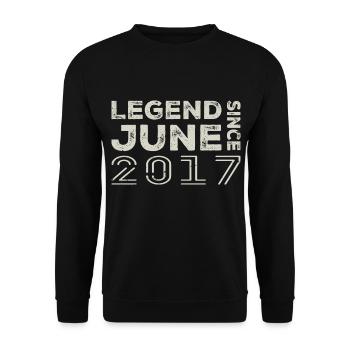 June 2017 Birthday June 2017 June Gift 2017 - Unisex Sweatshirt - black - Front - Alina (178cm) & Michal (187cm)