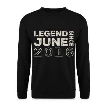June 2016 Birthday June 2016 June Gift 2016 - Unisex Sweatshirt - black - Front - Alina (178cm) & Michal (187cm)