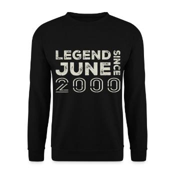 June 2000 Birthday June 2000 June Gift 2000 - Unisex Sweatshirt - black - Front - Alina (178cm) & Michal (187cm)