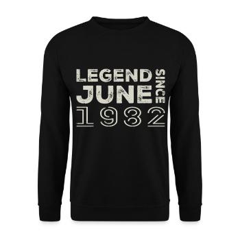 Juni 1982 Geburtstag Juni 1982 Juni Geschenk 1982 - Unisex Pullover - Schwarz - Vorne - Alina (178cm) & Michal (187cm)