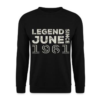 Juin 1961 Anniversaire Juin 1961 Juin Cadeau 1961 - Sweat-shirt Unisexe - noir - Devant - Alina (178cm) & Michal (187cm)