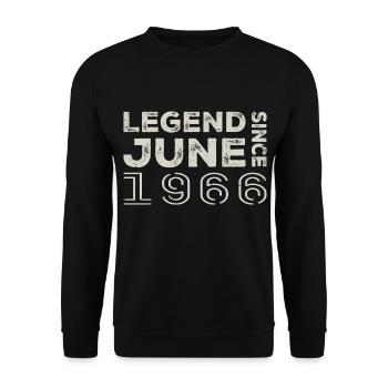 June 1966 Birthday June 1966 June Gift 1966 - Unisex Sweatshirt - black - Front - Alina (178cm) & Michal (187cm)
