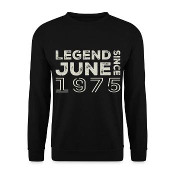 June 1975 Birthday June 1975 June Gift 1975 - Unisex Sweatshirt - black - Front - Alina (178cm) & Michal (187cm)