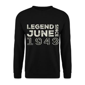 Juni 1948 Geburtstag Juni 1948 Juni Geschenk 1948 - Unisex Pullover - Schwarz - Vorne - Alina (178cm) & Michal (187cm)