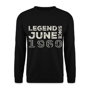 June 1960 Birthday June 1960 June Gift 1960 - Unisex Sweatshirt - black - Front - Alina (178cm) & Michal (187cm)