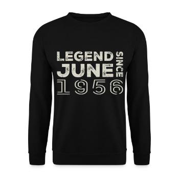 Juni 1956 Geburtstag Juni 1956 Juni Geschenk 1956 - Unisex Pullover - Schwarz - Vorne - Alina (178cm) & Michal (187cm)