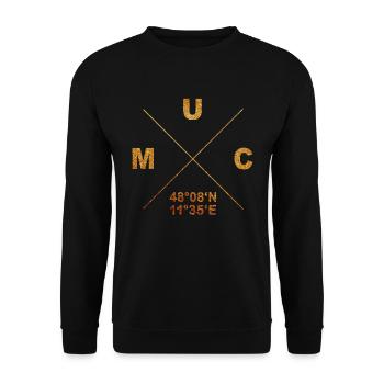 Munich MUC coordonne le cadeau à la maison Bavière - Sweat-shirt Unisexe - noir - Devant - Alina (178cm) & Michal (187cm)