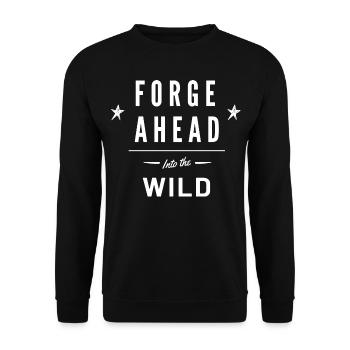 Forge Ahead - Design for Men, Women, and Kids - Unisex Sweatshirt - black - Front - Alina (178cm) & Michal (187cm)