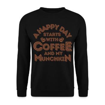 Munchkin Katze Kaffee Cafe - Unisex Pullover - Schwarz - Vorne - Alina (178cm) & Michal (187cm)