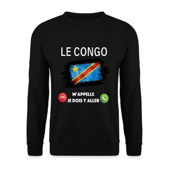 congo - Sweat-shirt Unisexe - noir - Devant - Alina (178cm) & Michal (187cm)