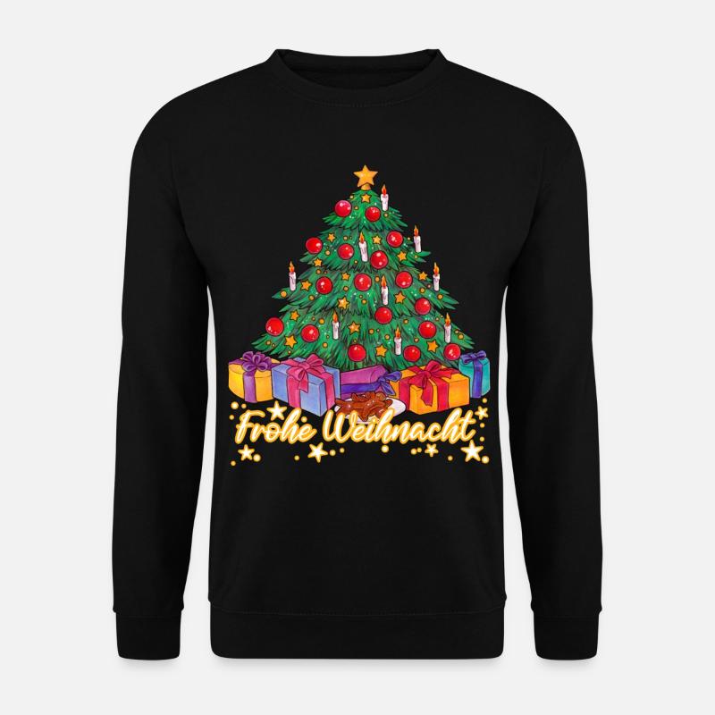 Frohe Weihnacht Weihnachtsbaum Tanne Geschenk - Unisex Pullover - Schwarz