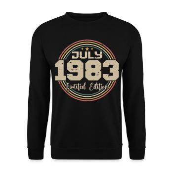 1983 Anniversaire Juillet 1983 Cadeau Juillet 1983 - Sweat-shirt Unisexe - noir - Devant - Alina (178cm) & Michal (187cm)