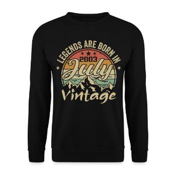 Vintage Juillet 2003 Anniversaire Juillet 2003 - Sweat-shirt Unisexe - noir - Devant - Alina (178cm) & Michal (187cm)
