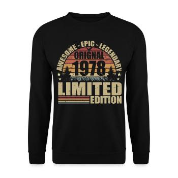 1978 Anniversaire 1978 tenue vintage 1978 Chemise - Sweat-shirt Unisexe - noir - Devant - Alina (178cm) & Michal (187cm)