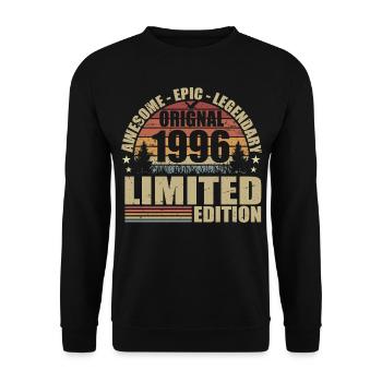 1996 Birthday 1996 Vintage Outfit 1996 Shirt - Unisex Sweatshirt - black - Front - Alina (178cm) & Michal (187cm)